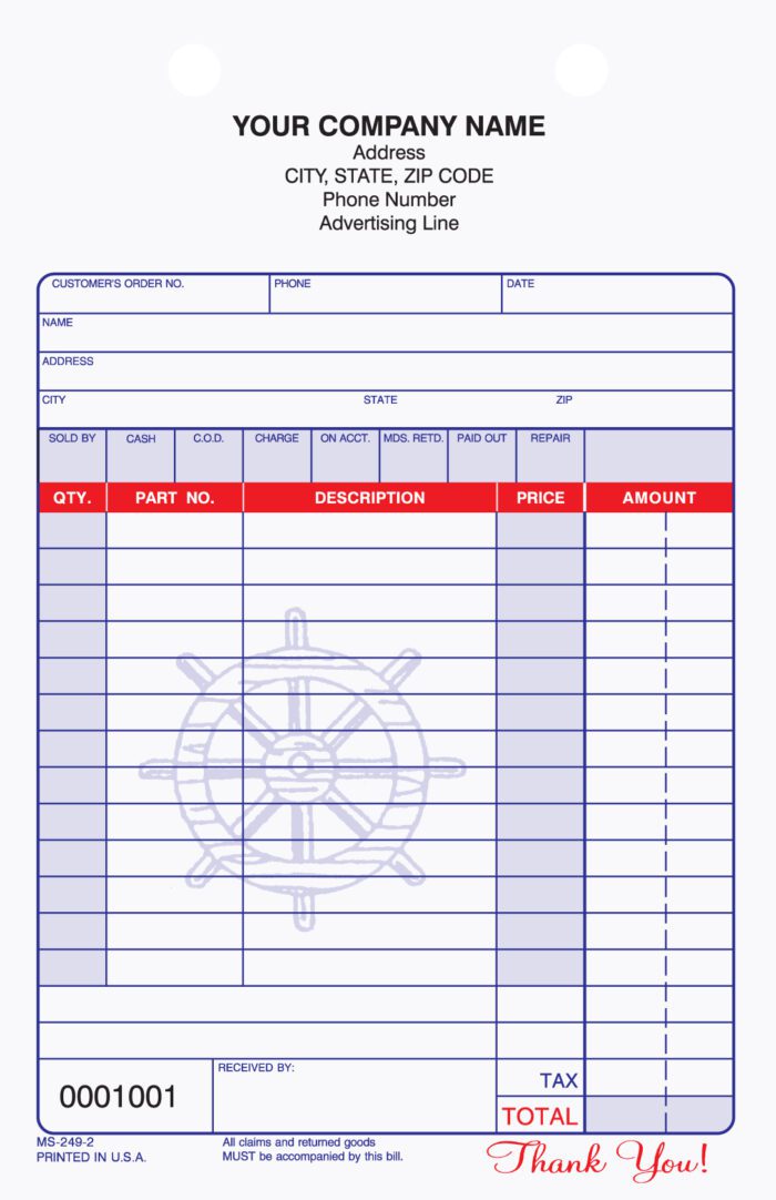 Marine Repair Invoice