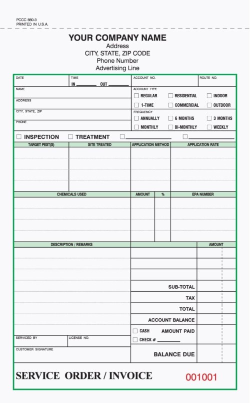 2 part pest control inspection form carbonless free shipping