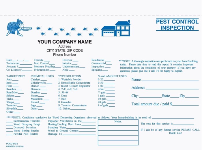 2-Part Pest Control Inspection Form,-PCICC-879-2