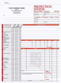 3 Part Security System Work Order Invoices