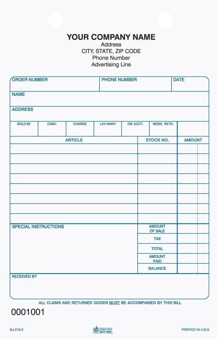 GJ-219 Jewelry Register Forms