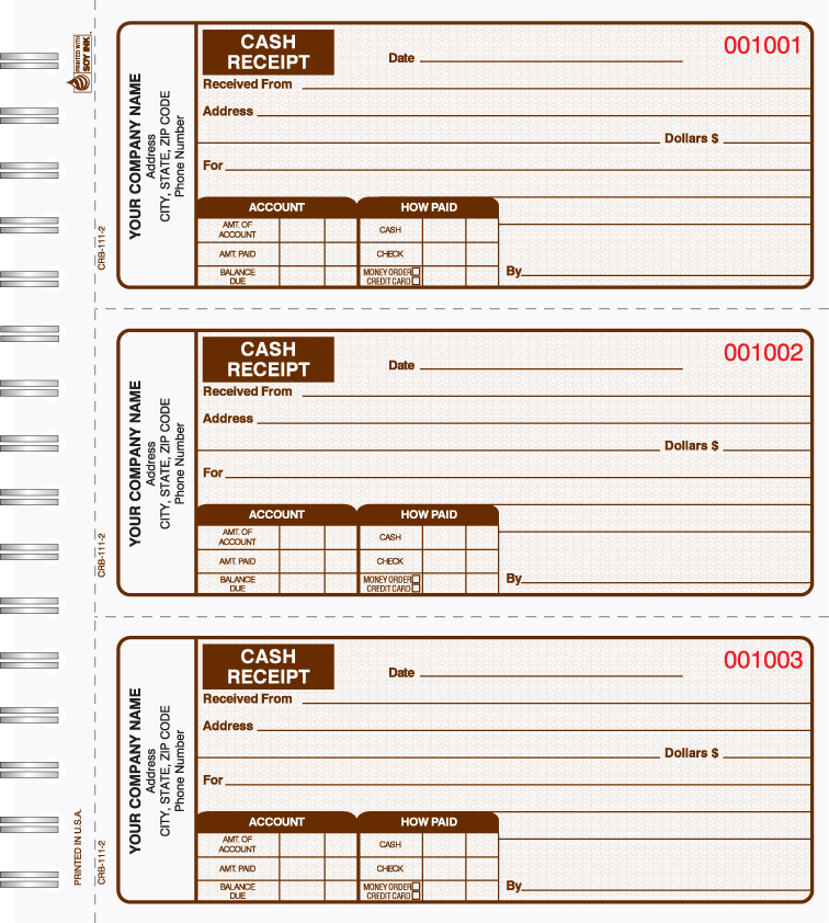 CRB-111 Cash Receipt Books