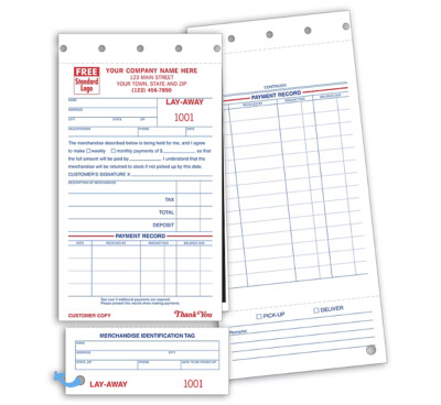 147 Layaway Forms with Claim Ticket