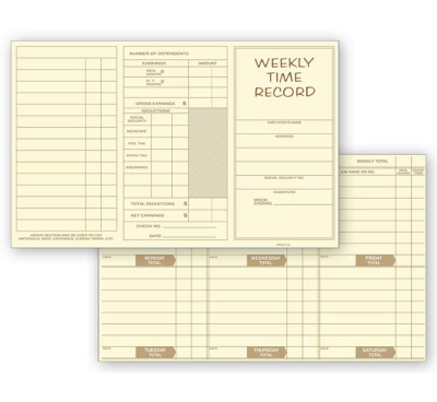 Weekly Time Cards Pocket Size