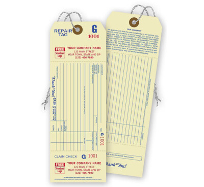301 Repair Tag with Claim ticket