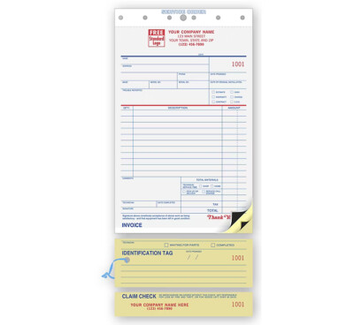 Service Order Forms with Claim Check