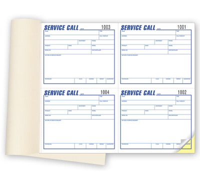 Service Call Books 400 slips per book